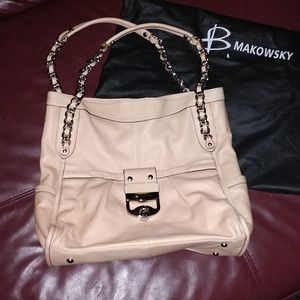 B Makowsky Leather Handbag